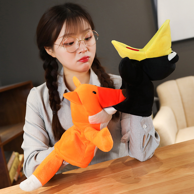 25cm Fox Crow Baby Hand Puppet - Kids Education Story ulasan dan harga